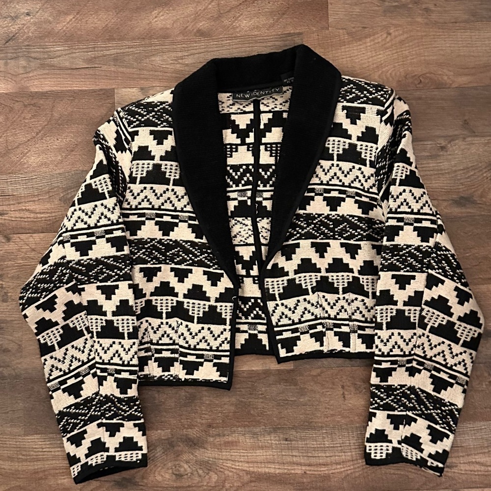 Vintage Boho Jacquard cropped jacket